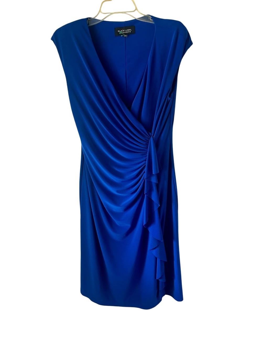 Black Label by Evan Picone
Blue Sheath Wrap Dress Ruffle
Sleeveless V-Neck - Picture 6 of 6